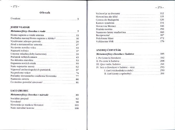 A. Červeňák, J. Vladár, L. Zrubec: METAMORFÓZY ČLOVEKA V RODE, NÁRODE A ĽUDSTVE