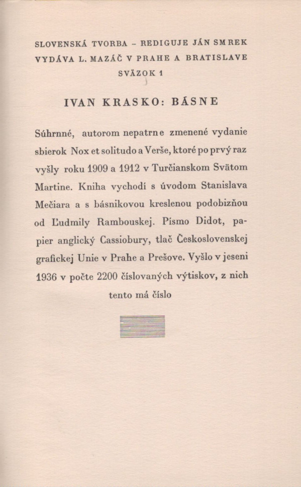 Ivan Krasko: BÁSNE