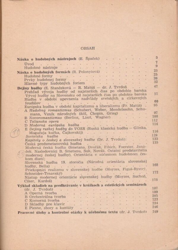 J. Tvrdoň a kol.: DEJINY HUDBY A NÁUKA O HUDOBNÝCH FORMÁCH A NÁSTROJOCH