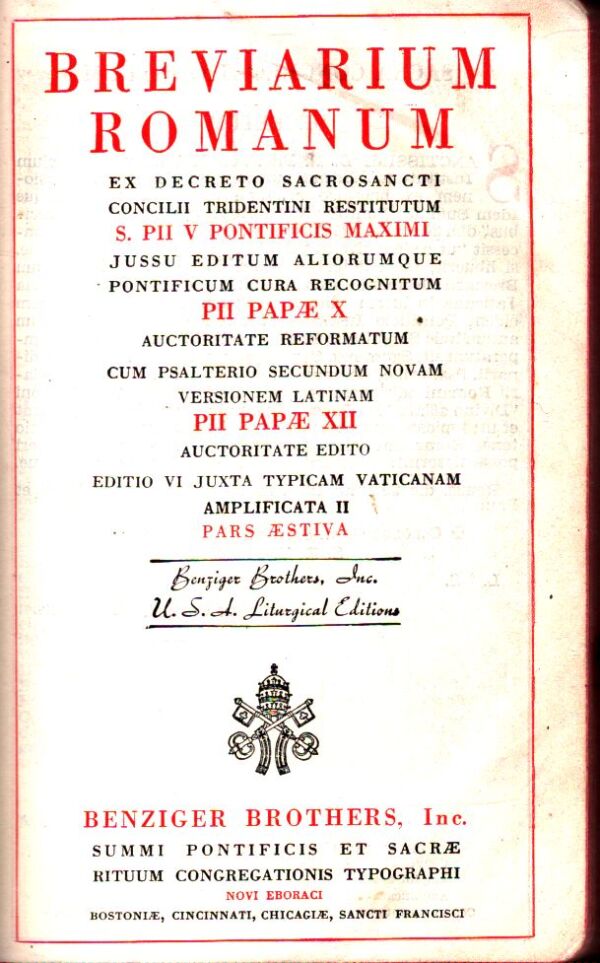 BREVIARIUM ROMANUM - PARS AESTIVA