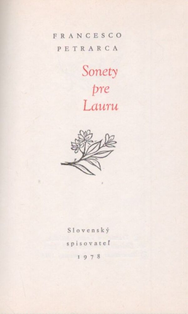 Francesco Petrarca: SONETY PRE LAURU