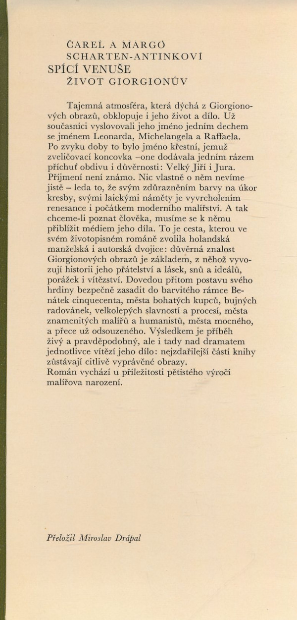 Carel Scharten-Antink, Margo Scharten-Antink: Spící Venuše: Život Giorgionův