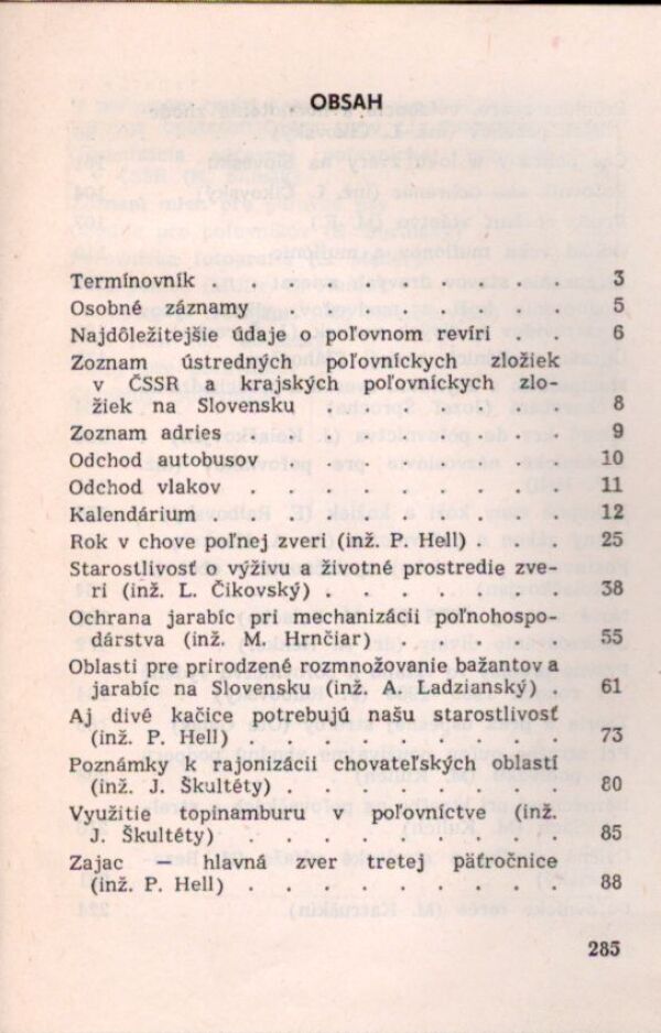 Miroslav Hanák: POĽOVNÍCKA ROČENKA 1962 - 1963