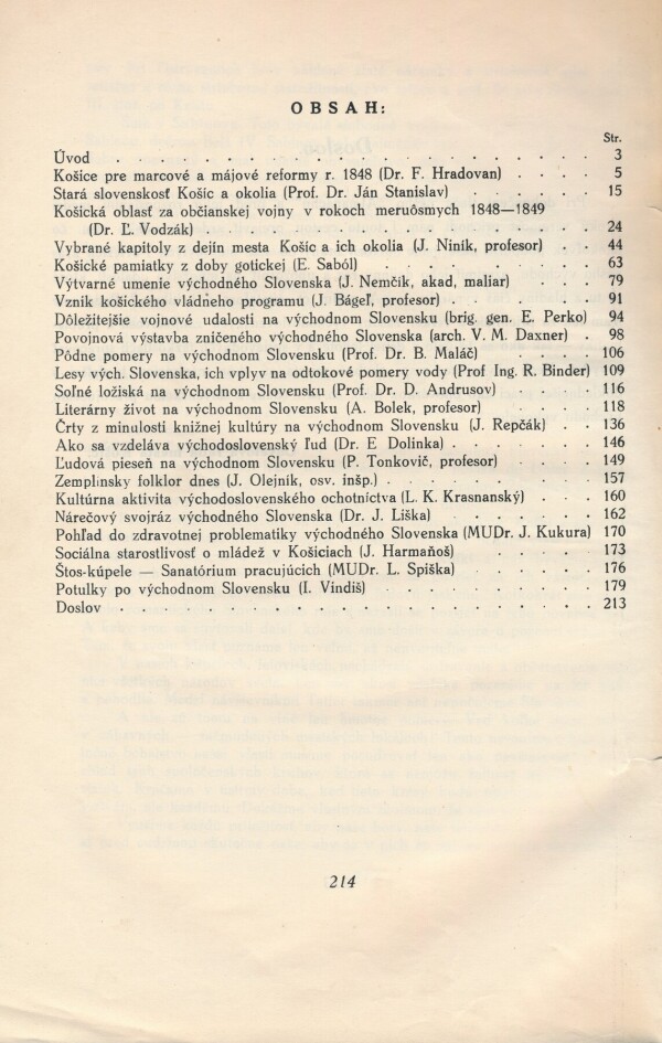 Emanuel Dolinka, Imrich Vindiš: ALMANACH VÝCHODNÉHO SLOVENSKA 1848-1948