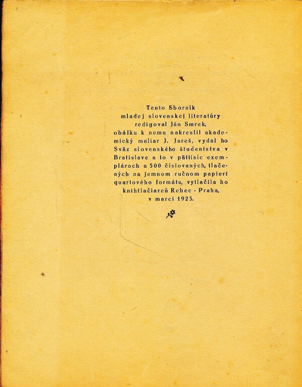 SBORNÍK MLADEJ SLOVENSKEJ LITERATÚRY
