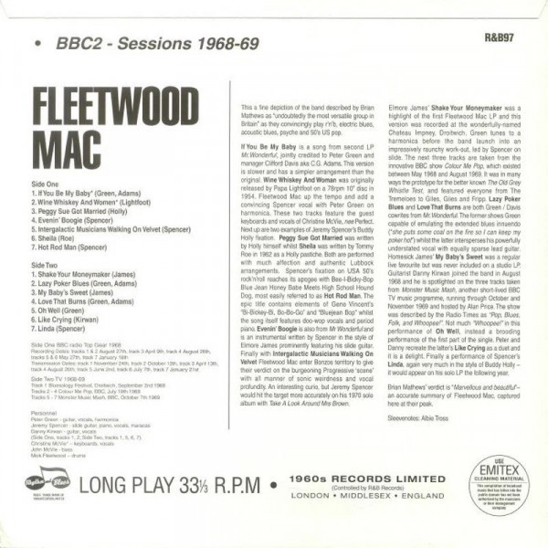 Fleetwood Mac: BBC2 SESSIONS 1968-69 - LP
