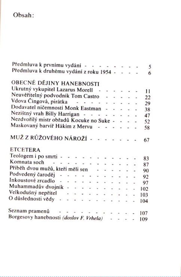 Jorge Luis Borges: OBECNÉ DĚJINY HANEBNOSTI