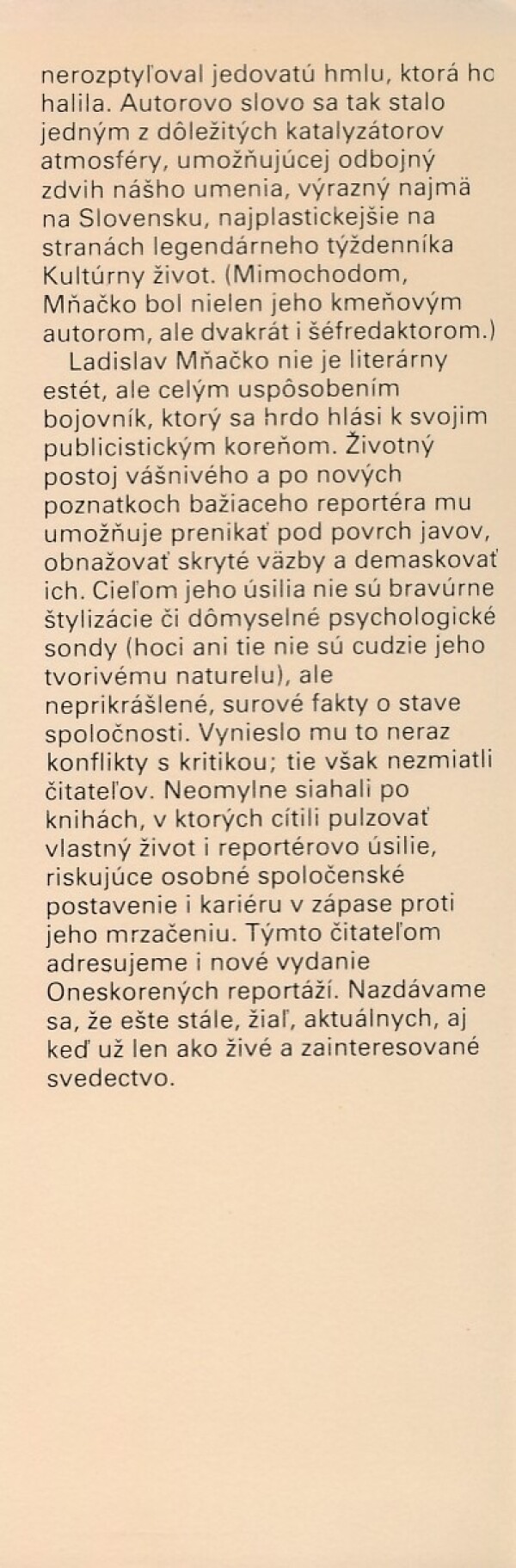 Ladislav Mňačko: ONESKORENÉ REPORTÁŽE
