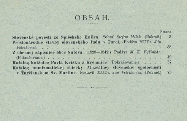 SBORNÍK MUSEÁLNEJ SLOVENSKEJ SPOLOČNOSTI R.XVI. SV.I,II-1911