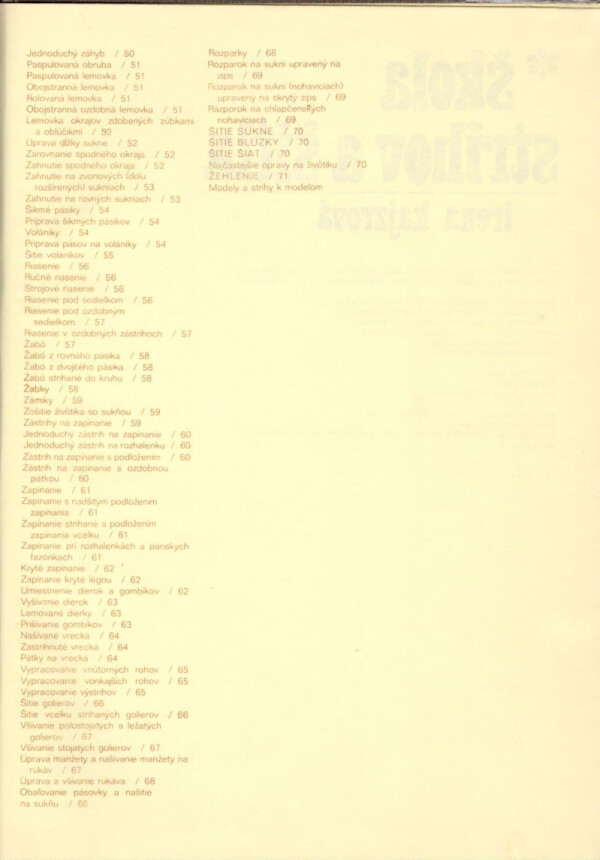 Irena Kajzrová: ŠKOLA STRIHOV A ŠITIA