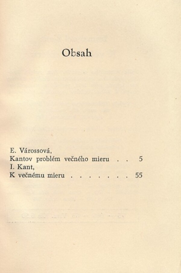 Immanuel Kant: K VEČNÉMU MIERU
