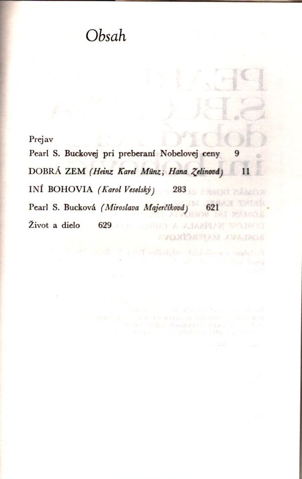 Pearl S. Bucková: DOBRÁ ZEM. INÍ BOHOVIA