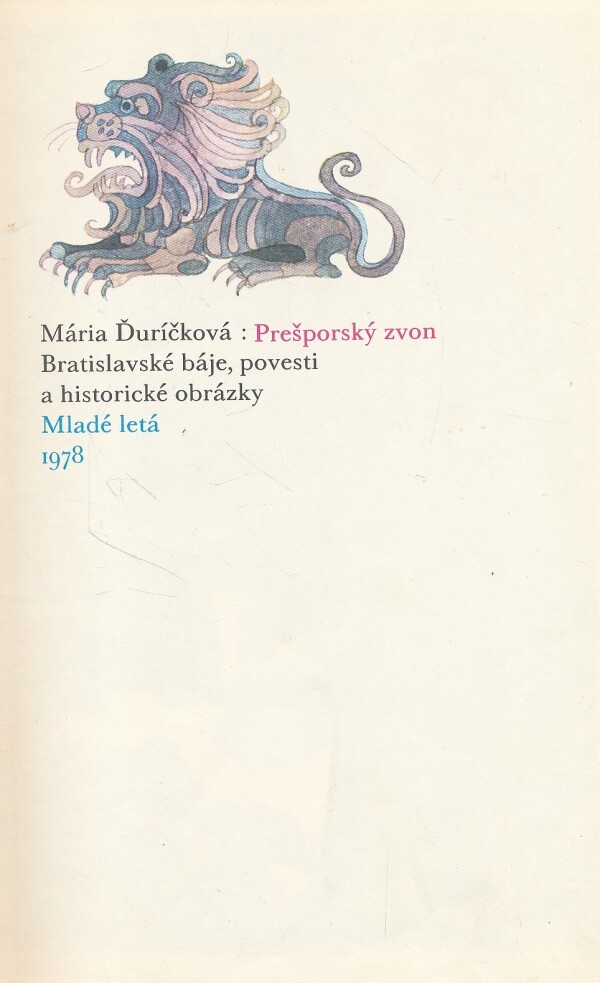 Mária Ďuríčková: PREŠPORSKÝ ZVON