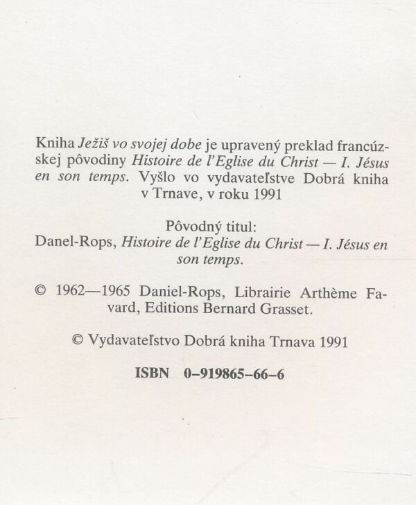 Daniel Rops: Ježiš vo svojej dobe