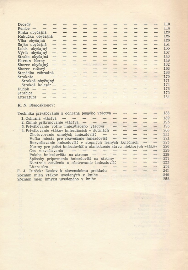 A. N. Formozov, V. I. Osmolovskaja, K. N. Plagosklonov: VTÁKY A ŠKODCOVIA LESA