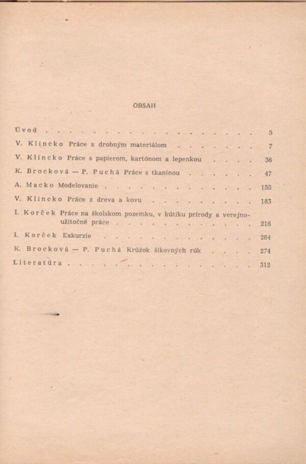 I. Korček, K. Brocková, V. Klincko, P. Puchá: RUČNÉ PRÁCE NA NÁRODNÝCH ŠKOLÁCH