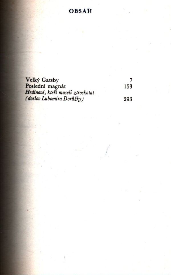Francis Scott Fitzgerald: VEĽKÝ GATSBY. POSLEDNÝ MAGNÁT