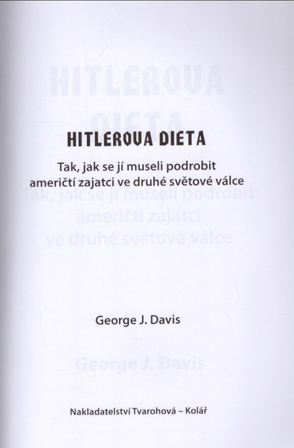 George J. Davis: HITLEROVA DIETA