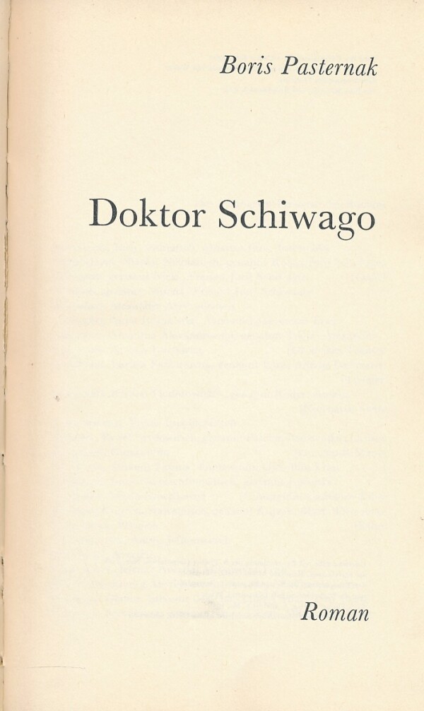 Boris Pasternak: DOKTOR SCHIWAGO