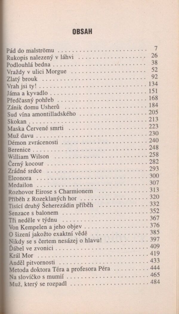 Edgar Alan Poe: JÁMA A KVYADLO A JINÉ POVÍDKY
