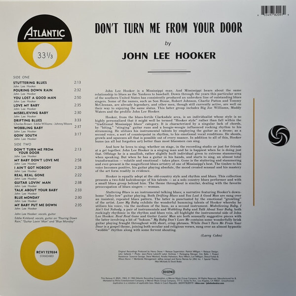 John Lee Hooker: DON`T TURN ME FROM YOUR DOOR - LP