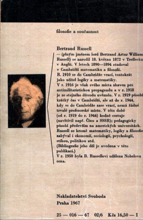 Bertrand Russell: LOGIKA, JAZYK A VĚDA