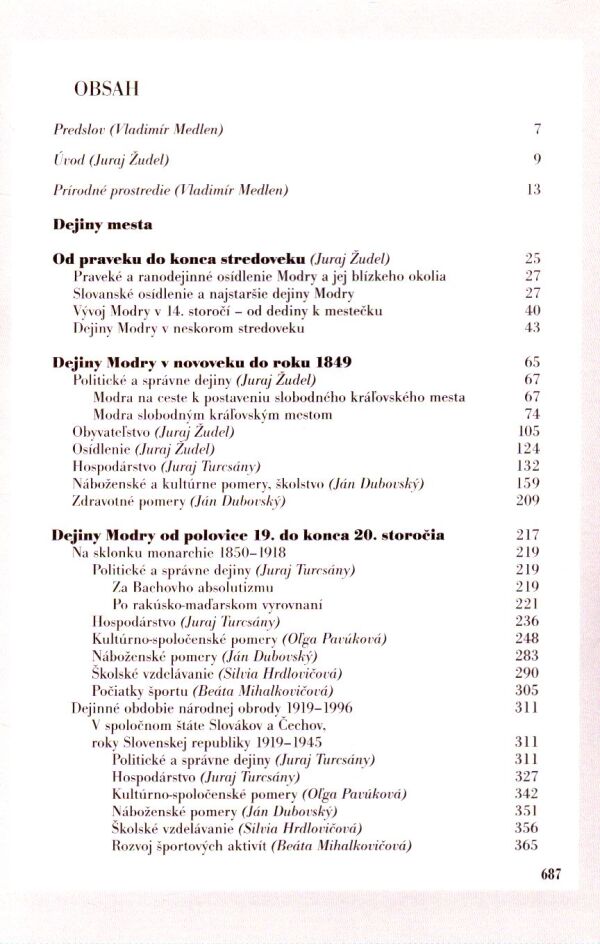 J. Žudel, J. Dubovský, kol: DEJINY MODRY