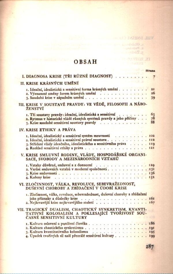 P. A. Sorokin: KRISE NAŠEHO VĚKU