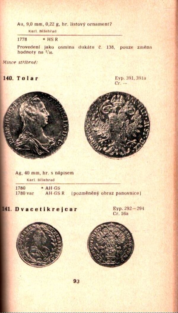 Miloslav Nový: MINCE MARIE TEREZIE 1740-1780