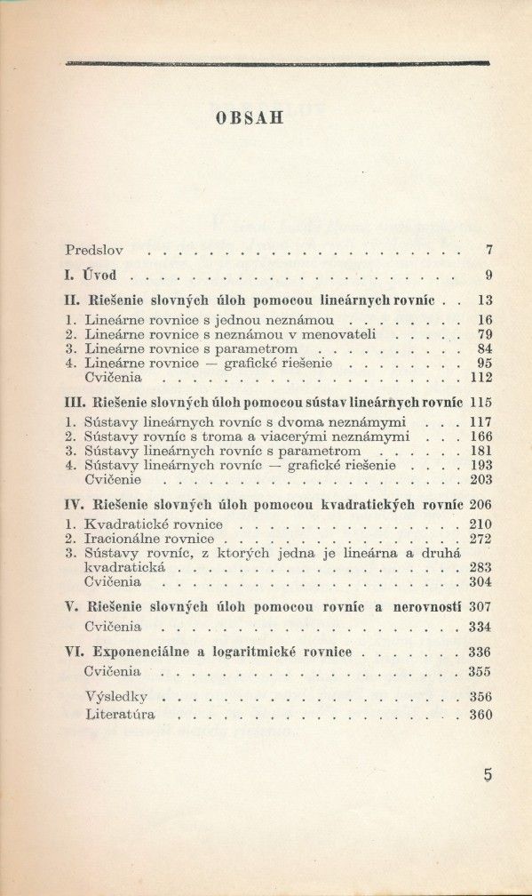 K. Križalkovič, A. Cuninka, O. Šedivý: 500 RIEŠENÝCH SLOVNÝCH ÚLOH Z MATEMATIKY