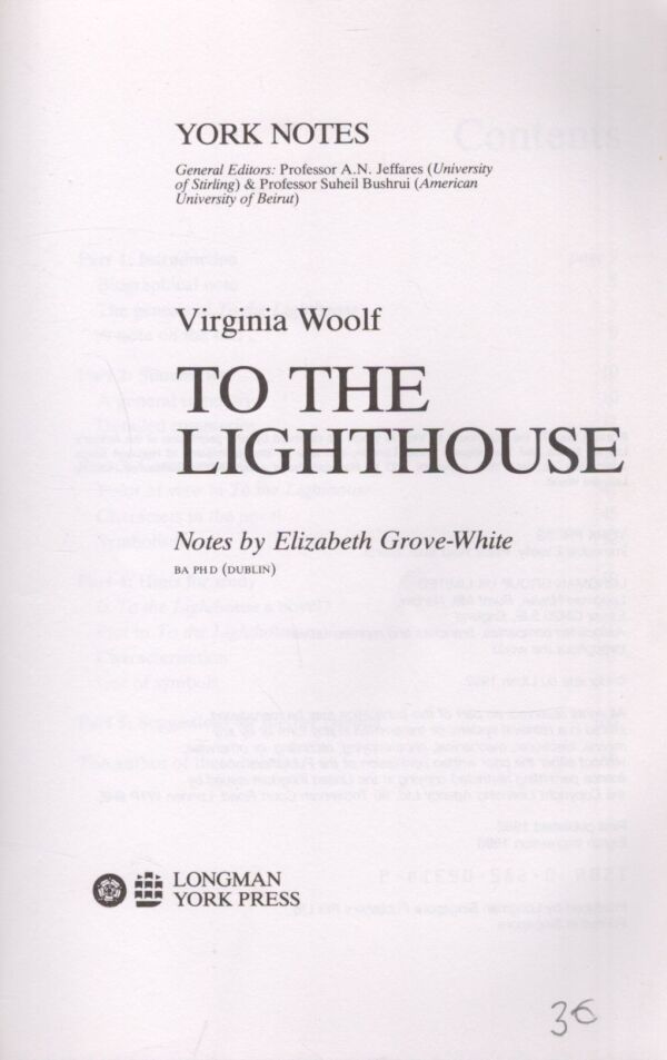 Virginia Woolf: TO THE LIGHTHOUSE