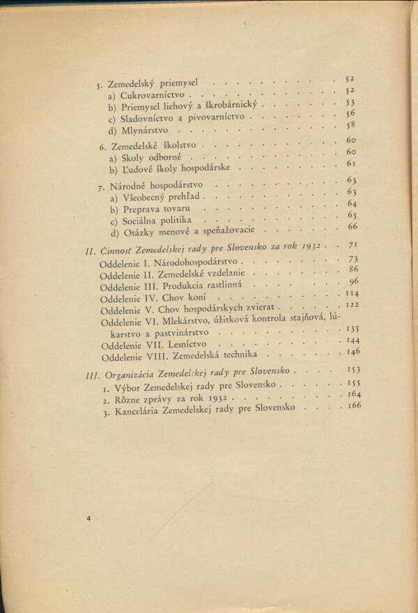 VÝROČNÁ ZPRÁVA O ČINNOSTI ZEMEDELSKEJ RADY PRE SLOVENSKO ZA ROK 1932