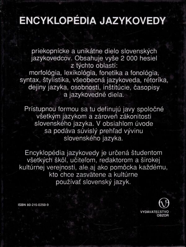 Jozef Mistrík a kol.: ENCYKLOPÉDIA JAZYKOVEDY