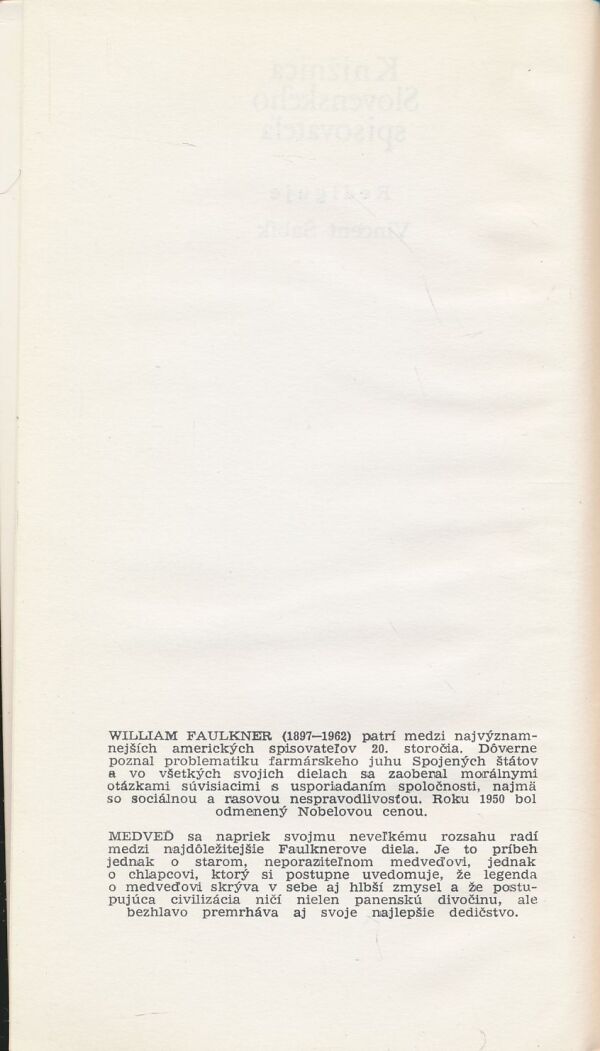 William Faulkner: Medveď