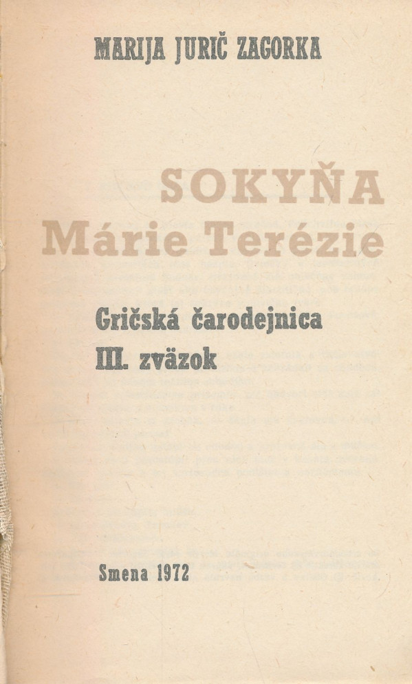 Marija Jurič Zagorska: Sokyňa Márie Terézie