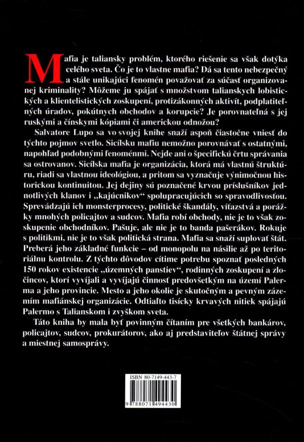 Salvatore Lupo: DEJINY MAFIE