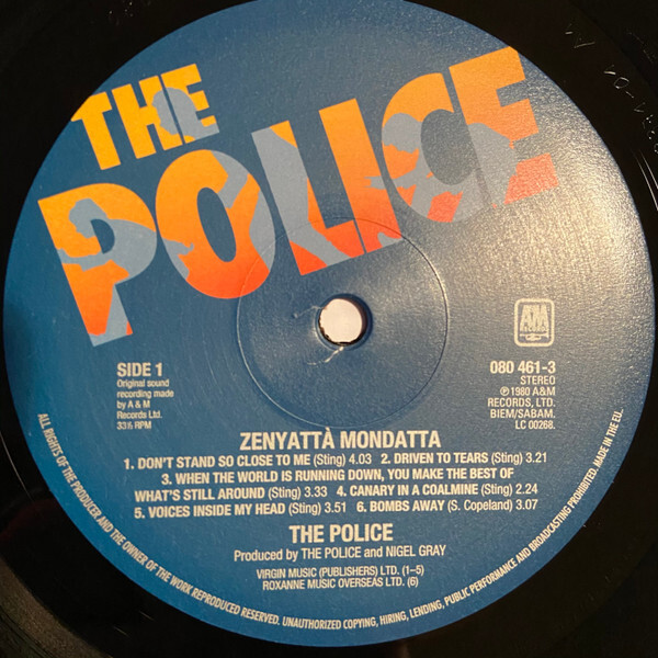 The Police: ZENYATTA MONDATTA - LP