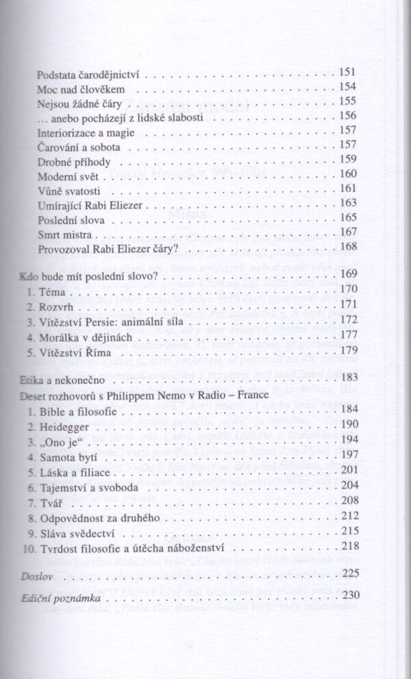 Emmanuel Lévinas: ETIKA A NEKONEČNO