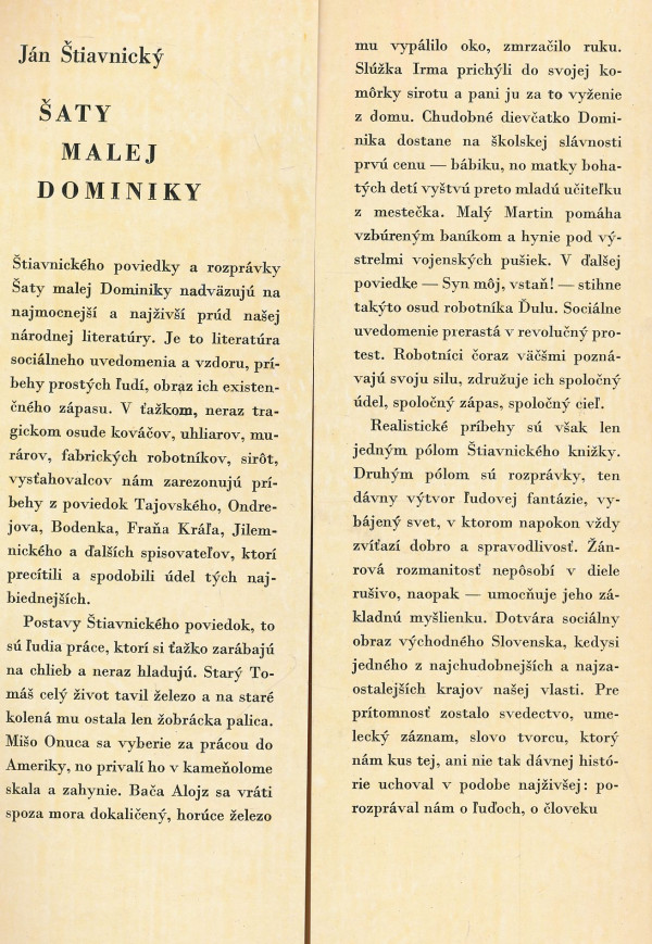 Ján Štiavnický: Šaty malej Dominiky