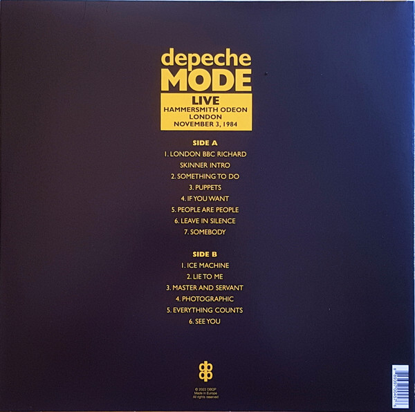 Mode Depeche: LIVE HAMMERSMITH ODEON - LP