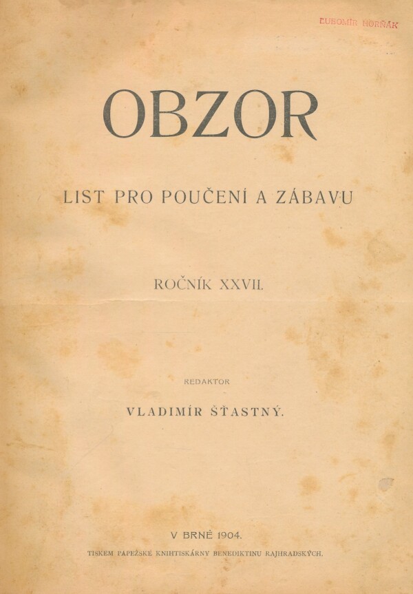 Vladimír Šťastný: OBZOR