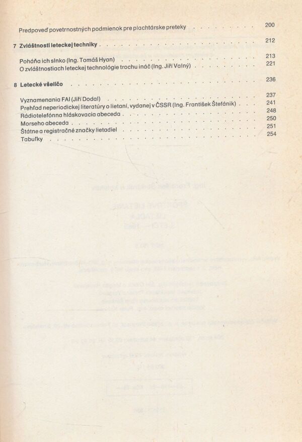František Štefánik, kol: Športové lietanie, lietadlá, letci - 1985