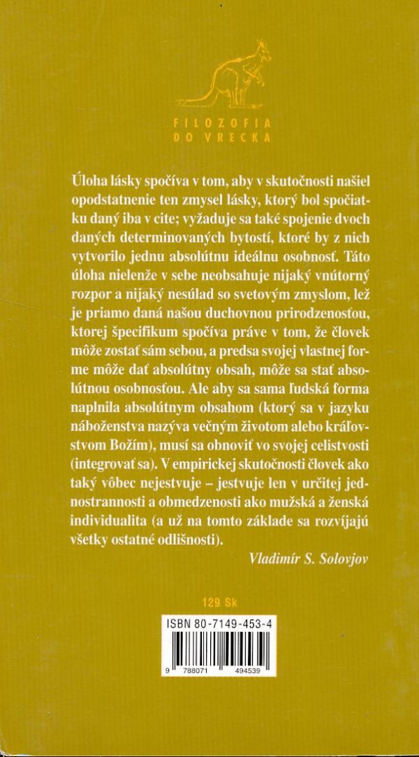 Vladimír Sergejevič Solovjov: ZMYSEL LÁSKY