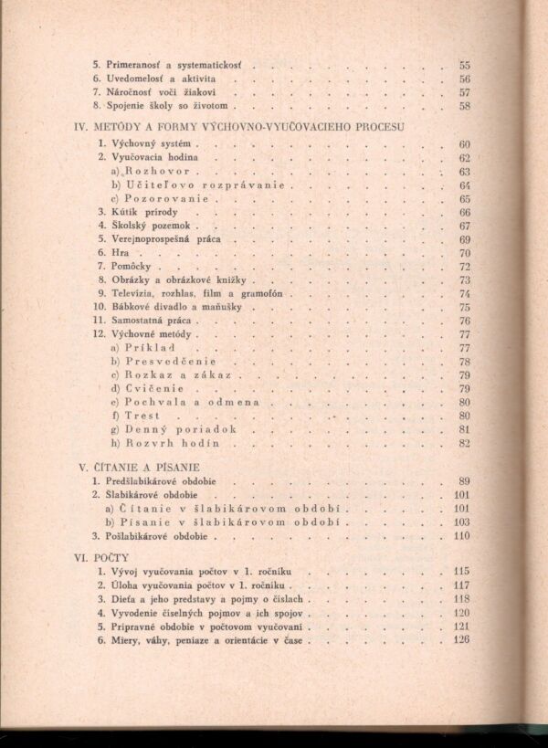 J. Brťka, M. Foltín, L. Ochrnjalová, Ľ. Navrátilová: METODIKA VÝCHOVY A VYUČOVANIA