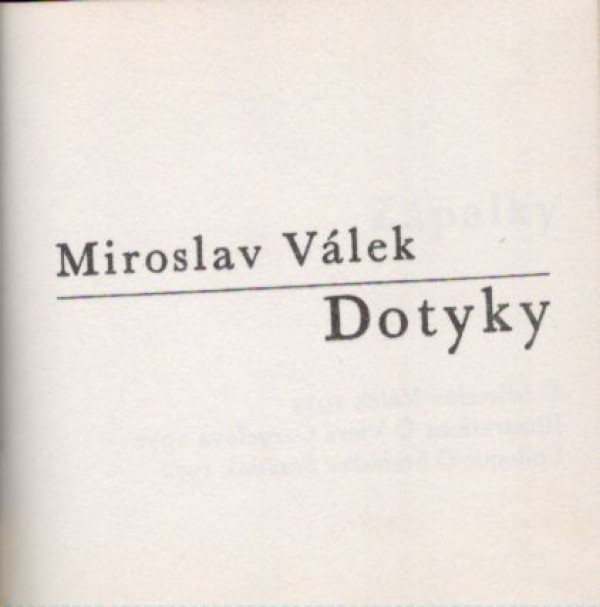 Miroslav Válek: DOTYKY
