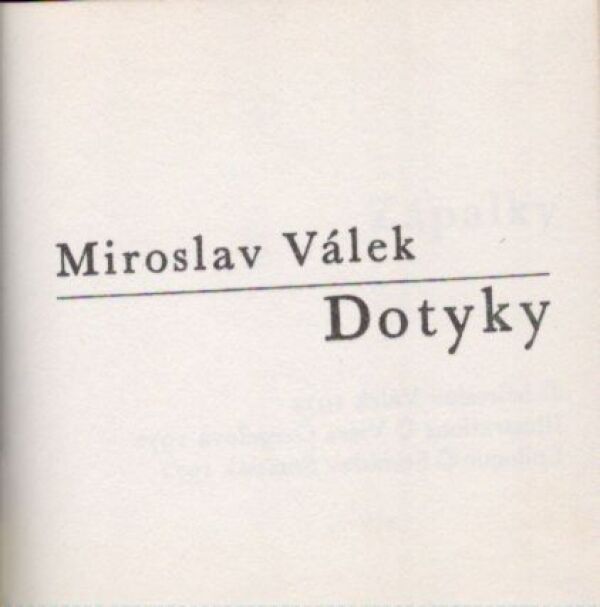 Miroslav Válek: DOTYKY