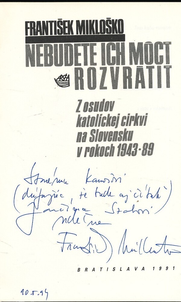 František Mikloško: NEBUDETE ICH MÔCŤ ROZVRÁTIŤ
