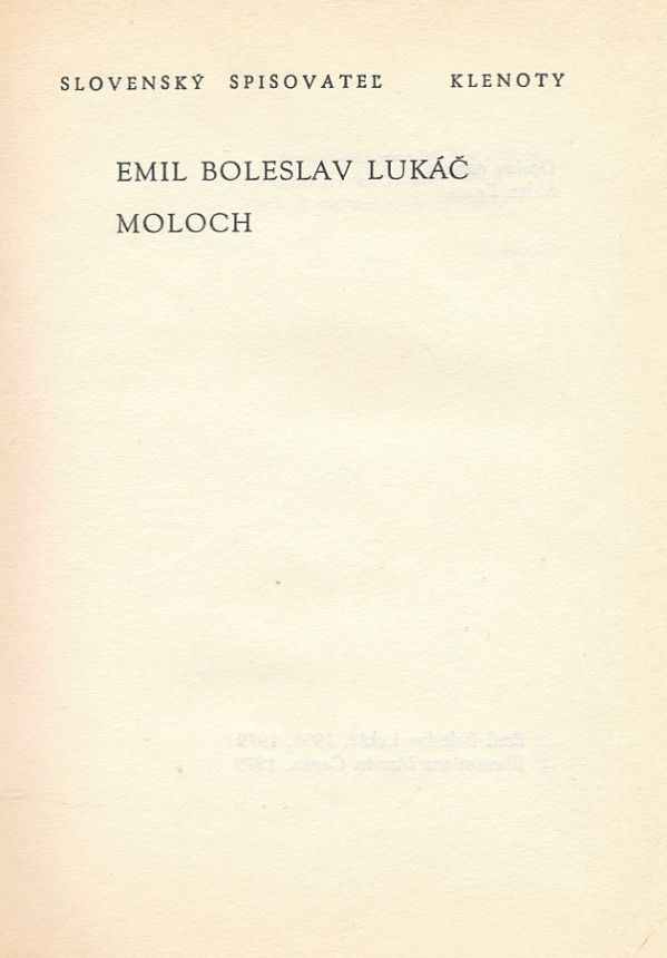 Emil Boleslav Lukáč: MOLOCH