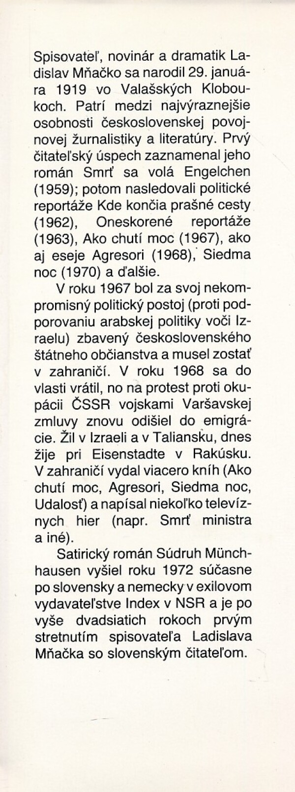 Ladislav Mňačko: SÚDRUH MÜNCHHAUSEN