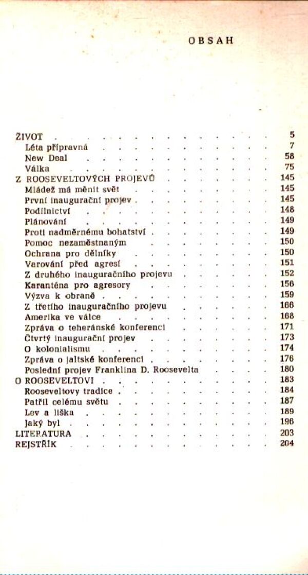 Stanislav Budin: F. D. ROOSEVELT